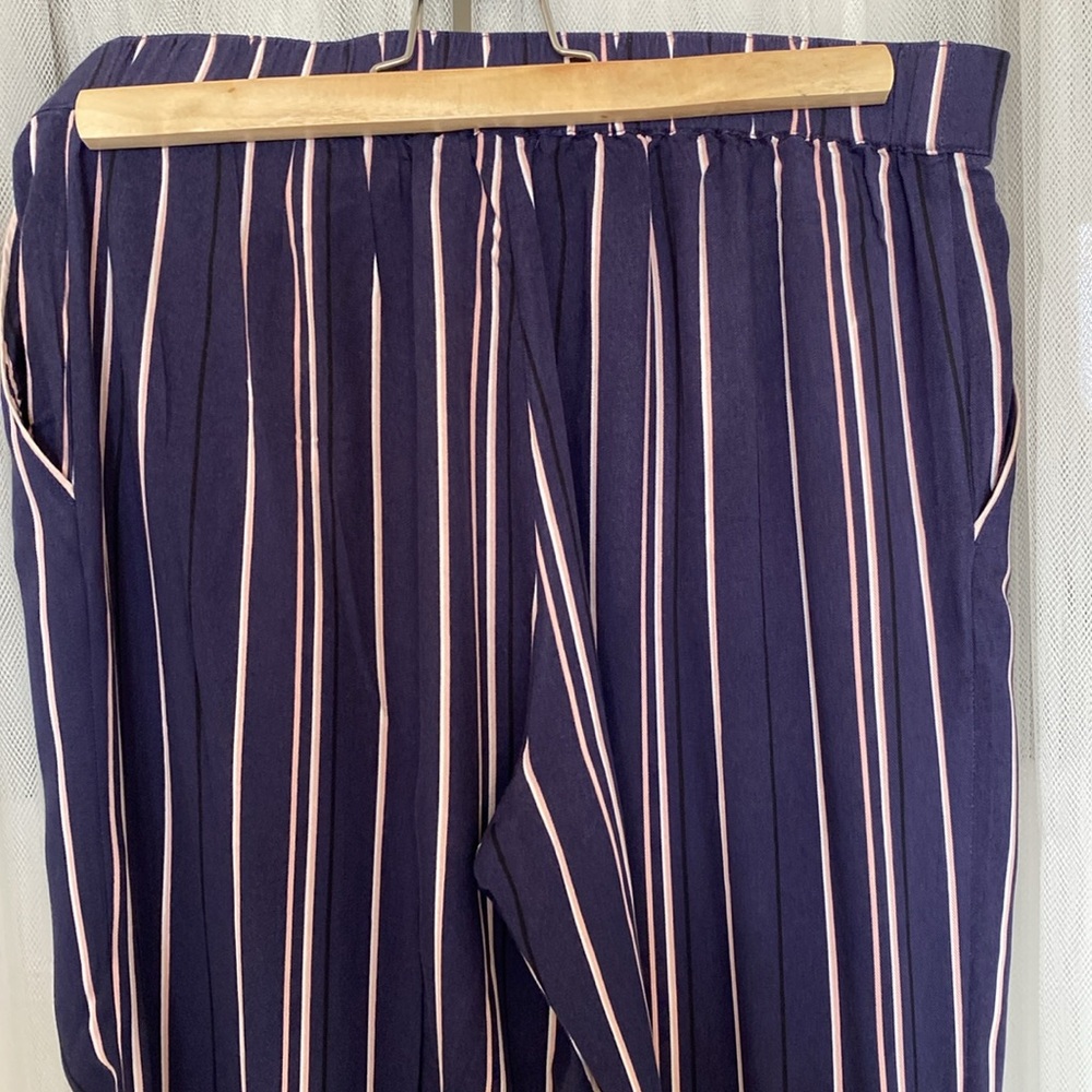 Princesse Tam Tam lounging Striped Navy and White Women's Pant with pockets! Sz6 - Picture 8 of 13